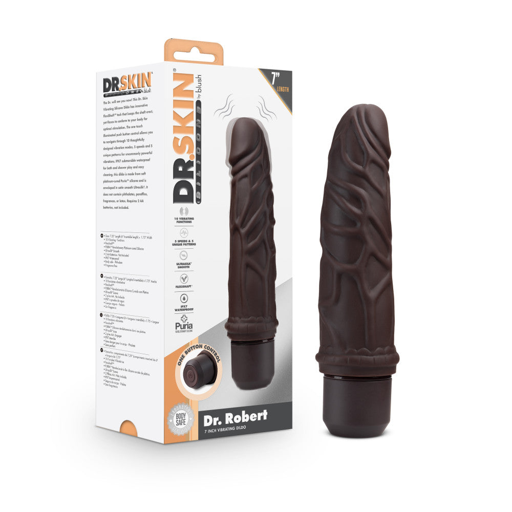 Blush Dr. Skin Silicone Dr. Robert Brown 7.25-Inch Long Vibrating Dildo –  BlushVibe.com