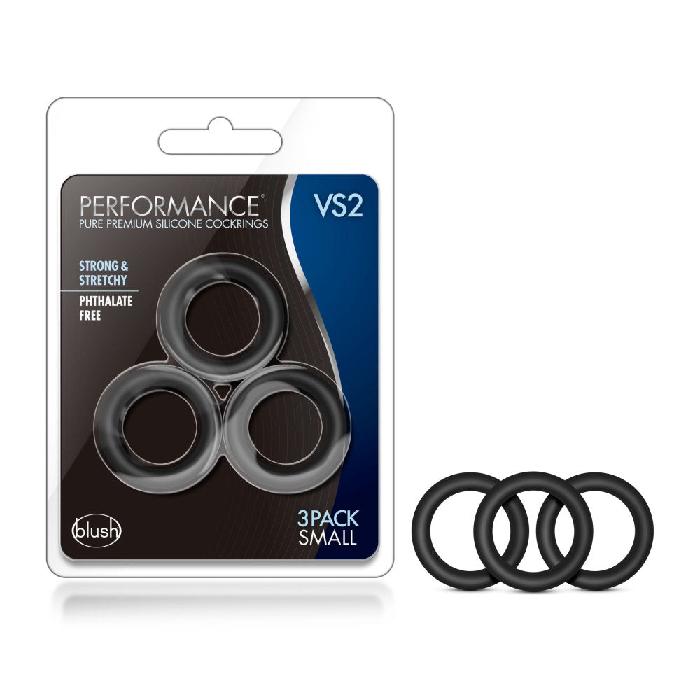 Blush | Performance® | VS2 Black Small Penis Rings (3-Pack) – BlushVibe.com