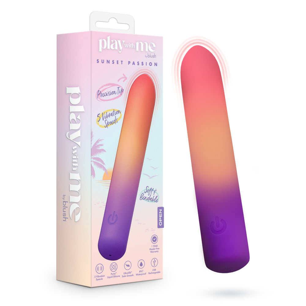 Blush Sunset Passion | 6" Silicone Bullet Vibrator In Multicolor BlushVibe.com Blush Sunset Passion | 6" Silicone Bullet Vibrator In Multicolor BlushVibe.com