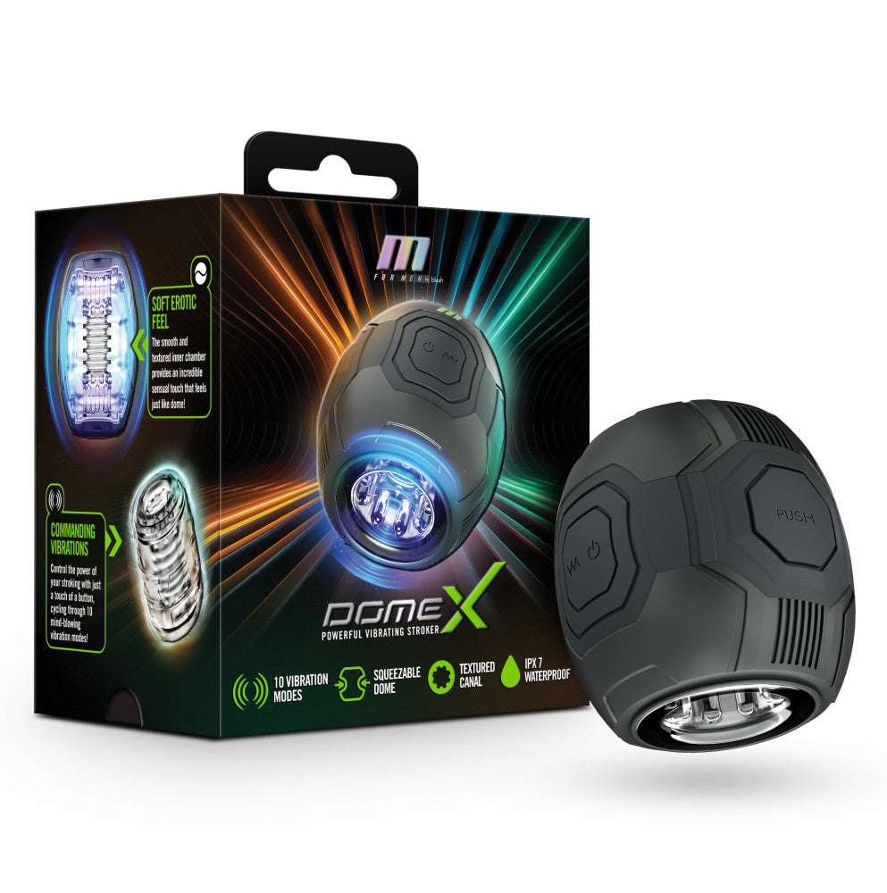 Blush M For Men | Dome X – Vibrating Automatic Male Masturbator in Black