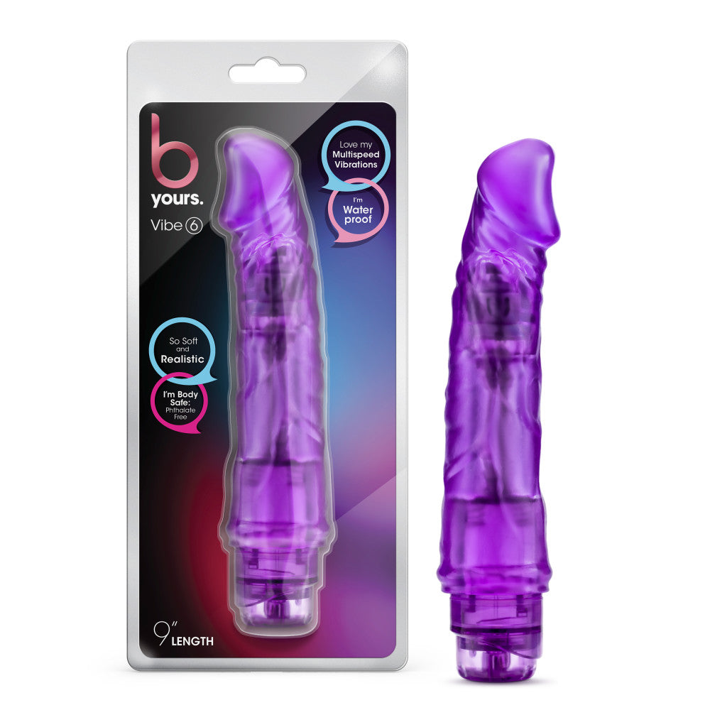 Blush B Yours Vibe 6 Realistic Purple 8.5-Inch Long Vibrating Dildo –  BlushVibe.com