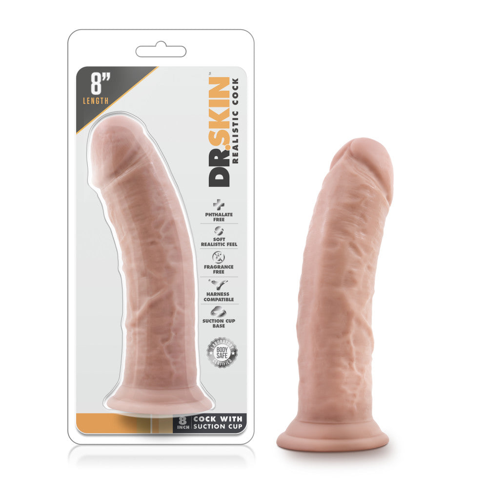 Blush Dr. Skin Realistic Vanilla 8-Inch Long Dildo With Suction Cup Base –  BlushVibe.com