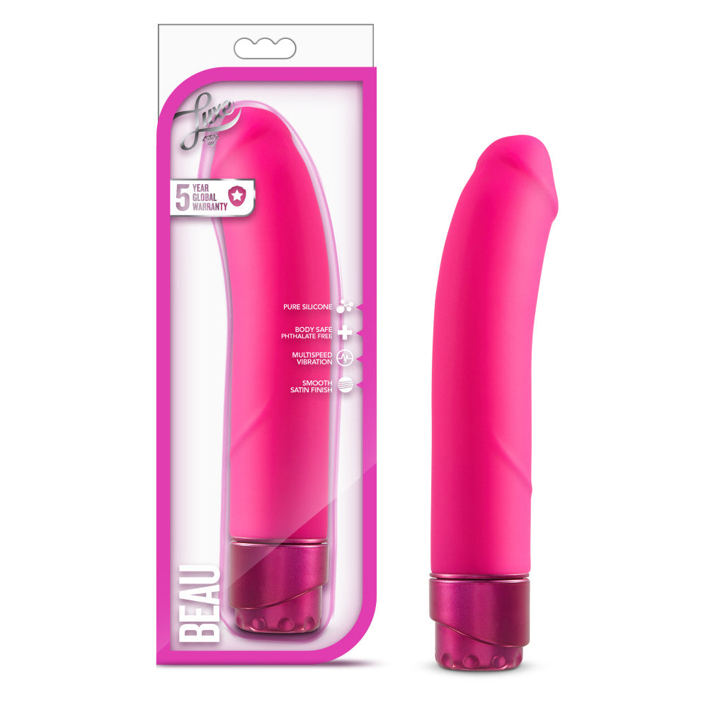 Blush Luxe Beau G-Spot Pink 8.5-Inch Long Vibrating Dildo BlushVibe.com Blush Luxe Beau G-Spot Pink 8.5-Inch Long Vibrating Dildo BlushVibe.com