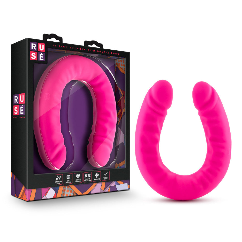 Ruse 18 Inch Silicone Slim Double Dong Hot Pink | Blushvibe.com –  BlushVibe.com