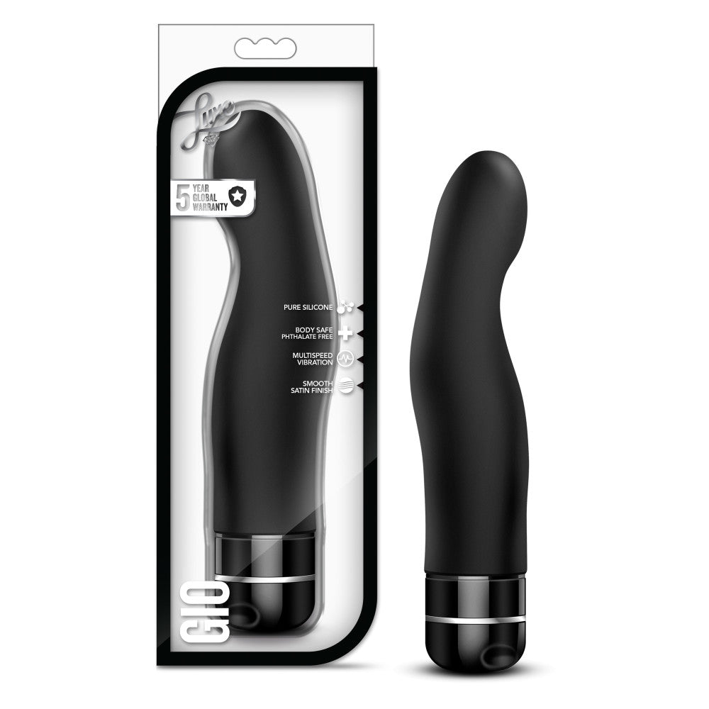 Blush Luxe Gio Curved Black 8-Inch Long Vibrating Dildo – BlushVibe.com