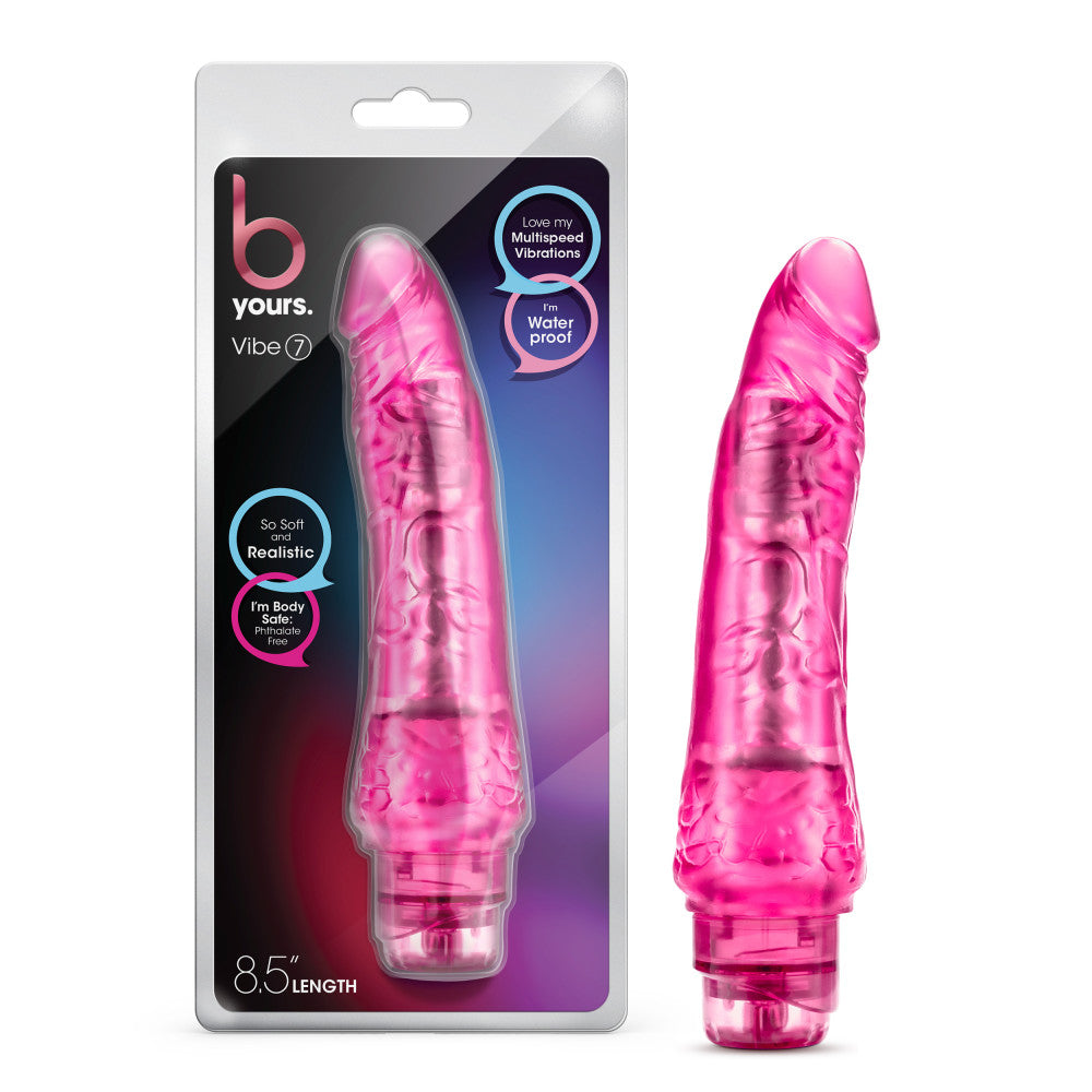 Blush B Yours Vibe 7 Realistic Pink 8.5-Inch Long Vibrating Dildo –  BlushVibe.com