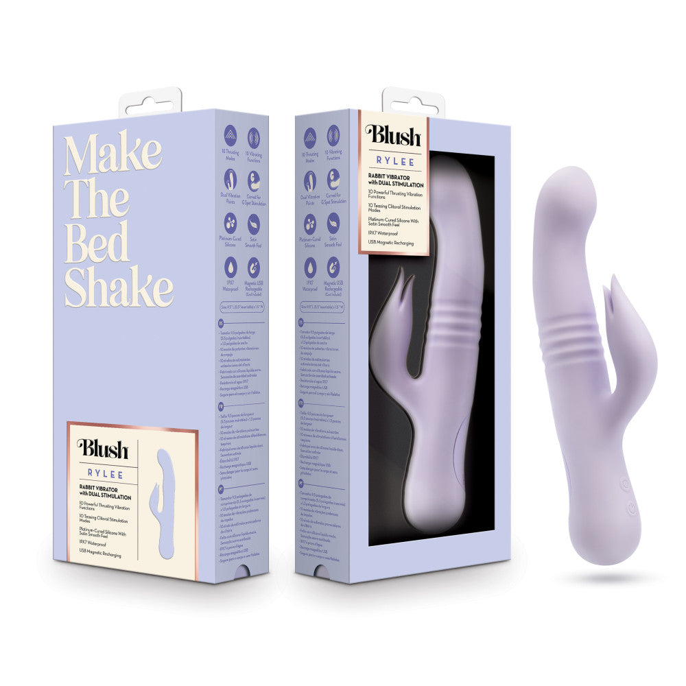 Blush | Rylee | 9.5" Dual Rabbit Vibrator In Lavender | Blush Online   BlushVibe.com