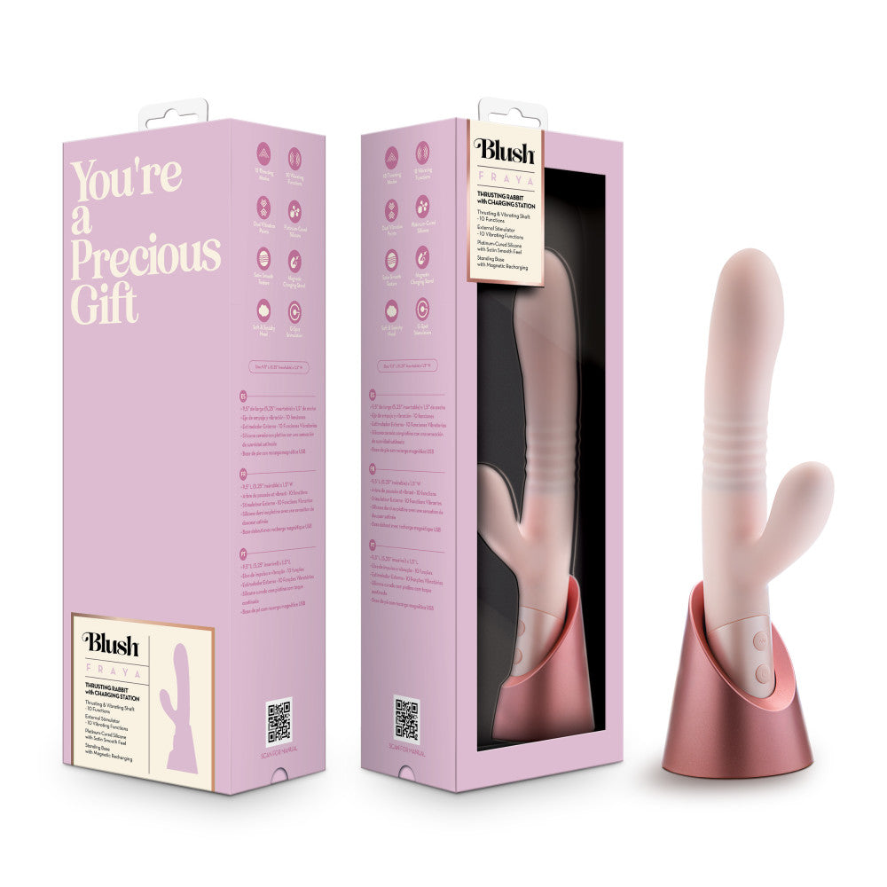 Blush | Fraya | 9.5" Dual Rabbit Vibrator in Pink | Blush Online Store BlushVibe.com Blush | Fraya | 9.5" Dual Rabbit Vibrator in Pink | Blush Online Store BlushVibe.com