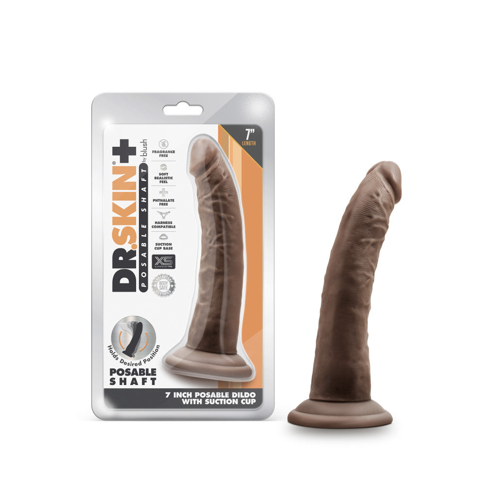 Blush Dr. Skin Plus Realistic Chocolate 7.5-Inch Long Dildo With Suction Cup  Base – BlushVibe.com