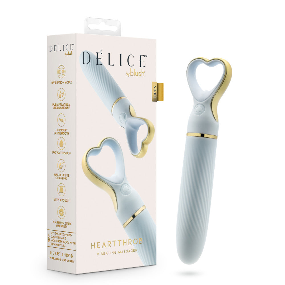 Delice | Silicone Bullet Vibrator With Heart Shaped Handle - In Blue |  Blush Online Store  BlushVibe.com