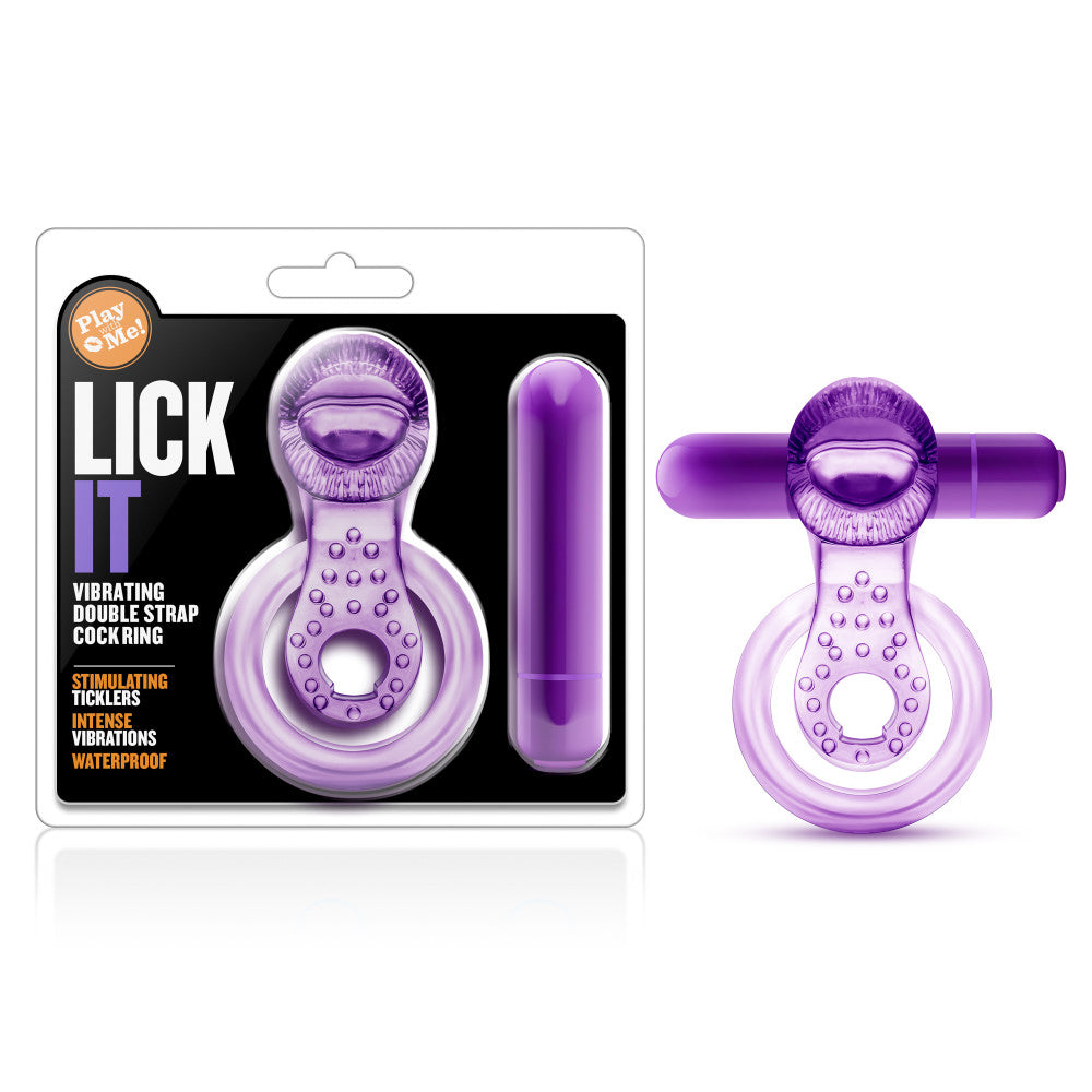 Blush | Play With Me™ | Lick It Purple Vibrating Double Penis Ring –  BlushVibe.com