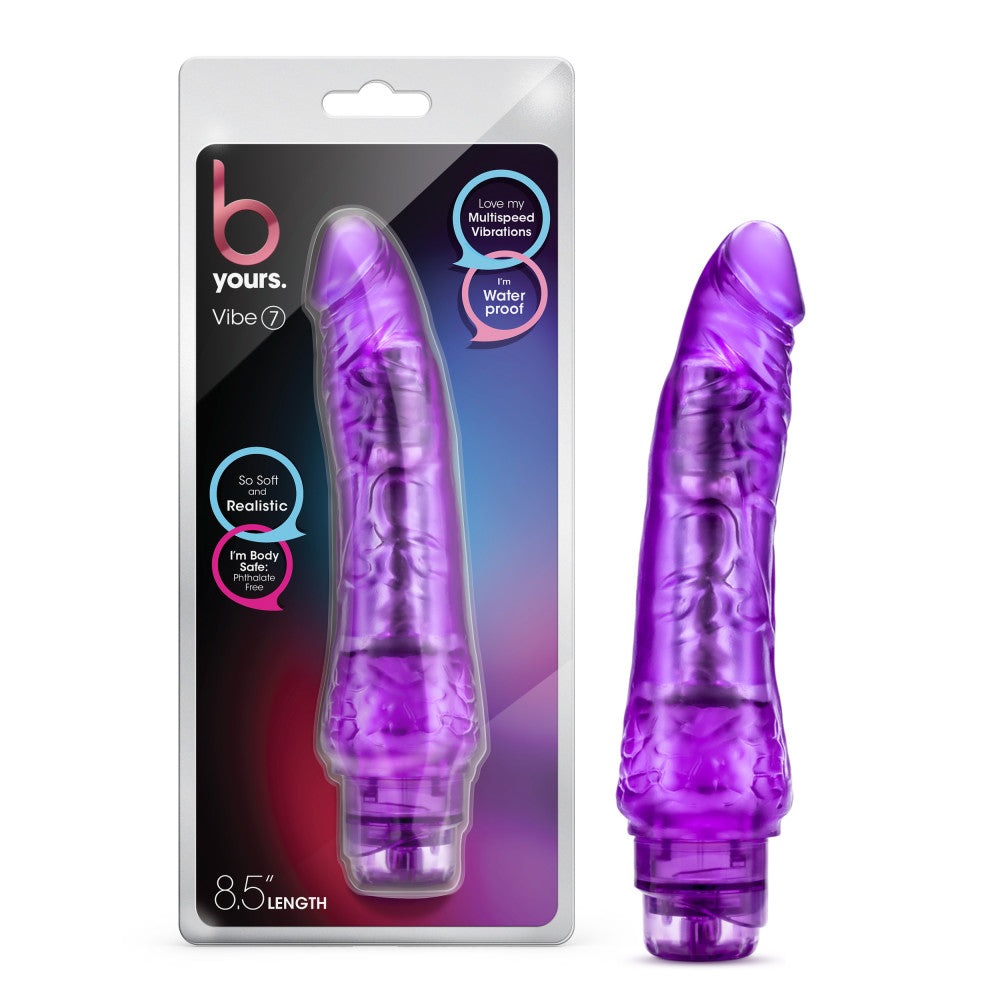 Blush B Yours Vibe 7 Realistic Purple 8.5-Inch Long Vibrating Dildo BlushVibe.com Blush B Yours Vibe 7 Realistic Purple 8.5-Inch Long Vibrating Dildo BlushVibe.com