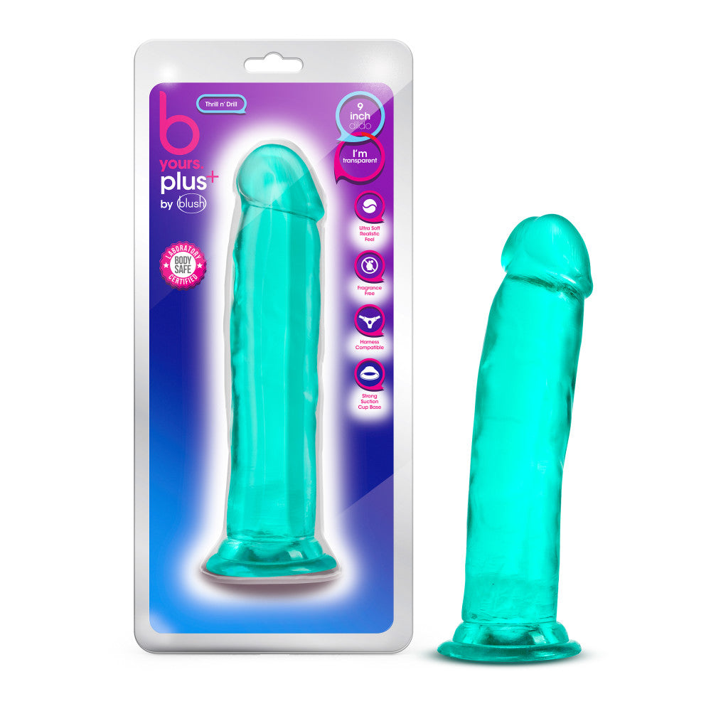 Best B Yours Plus Dildo Thrill N Drill in Teal | Blush Dildo Sex Toys –  BlushVibe.com