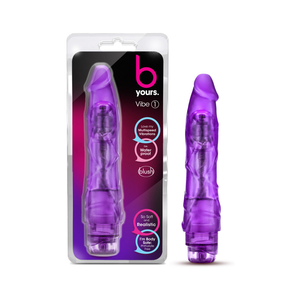 Blush B Yours Vibe #1 Realistic Purple 9-Inch Long Vibrating Dildo BlushVibe.com Blush B Yours Vibe #1 Realistic Purple 9-Inch Long Vibrating Dildo BlushVibe.com