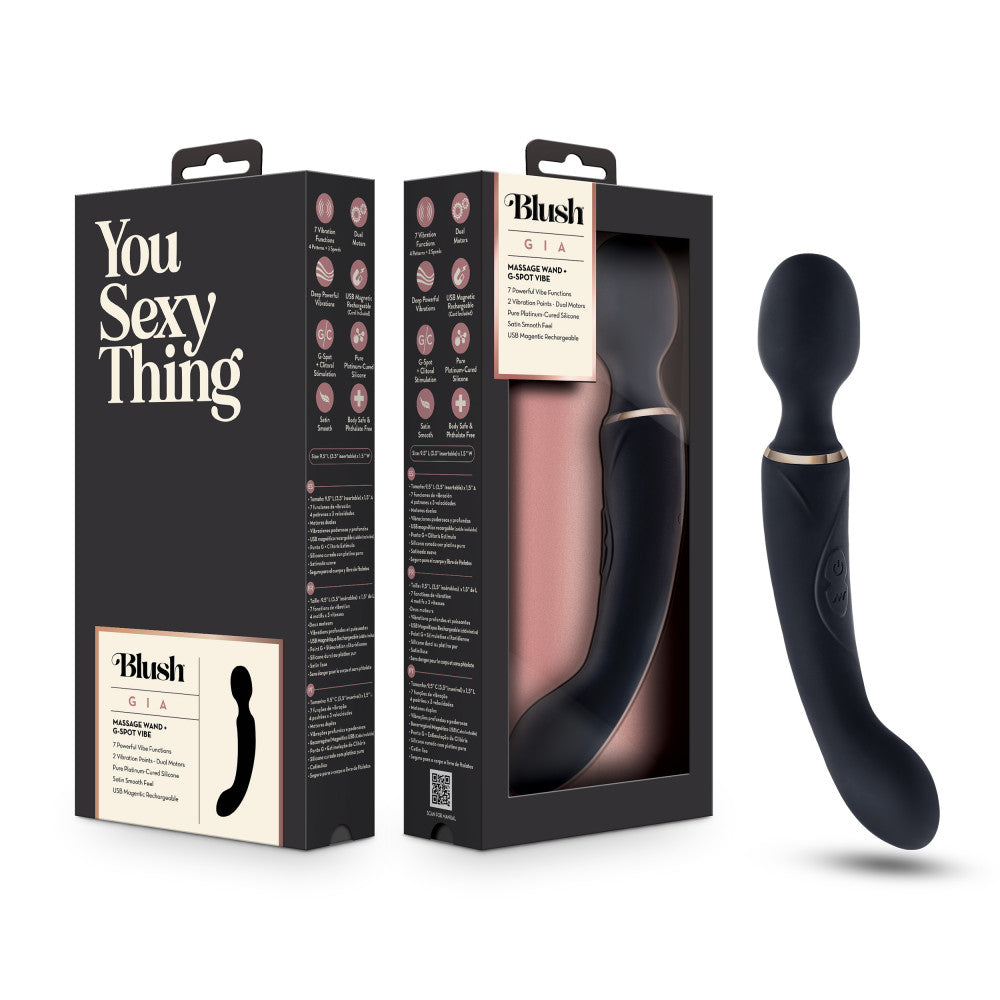 Blush Gia 7 Function 2-In-1 Dual Motor Vibrating Massage Wand BlushVibe.com Blush Gia 7 Function 2-In-1 Dual Motor Vibrating Massage Wand BlushVibe.com