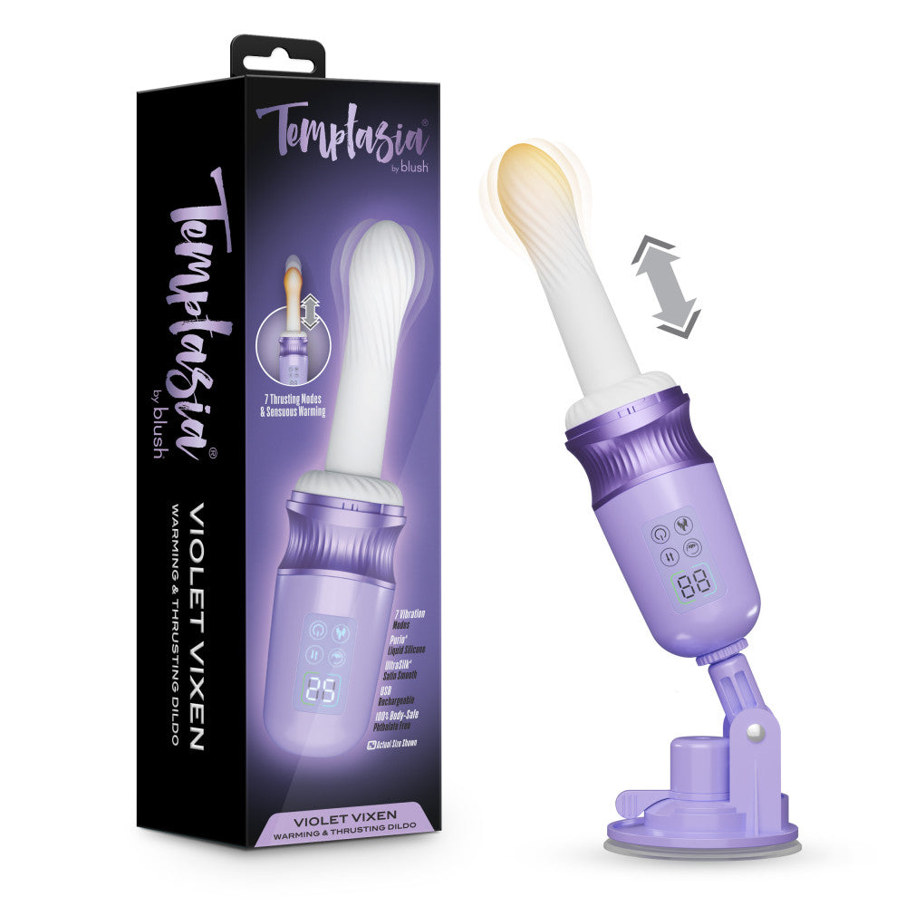 Blush Violet Vixen | Thrusting Vibrating G-Spot Dildo Warming Purple BlushVibe.com Blush Violet Vixen | Thrusting Vibrating G-Spot Dildo Warming Purple BlushVibe.com