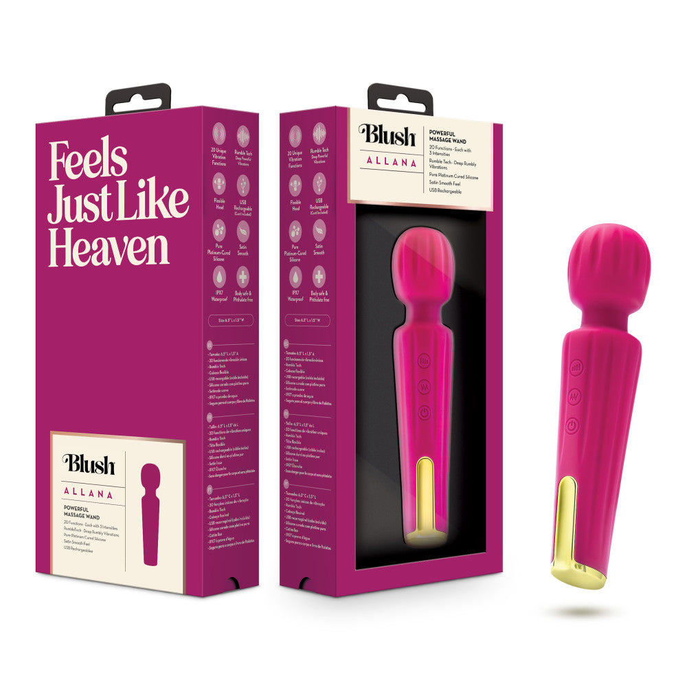 Blush Allana Velvet 20 Function Vibrating Massage Wand – BlushVibe.com