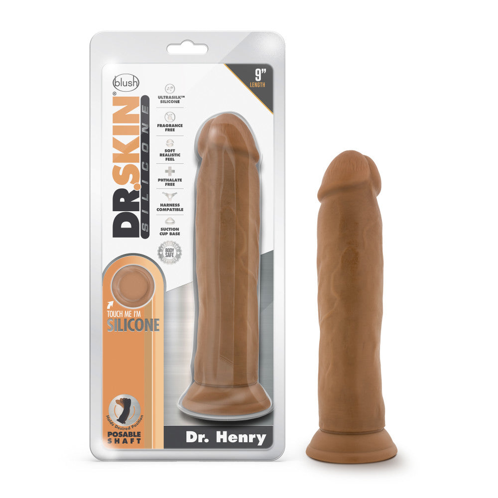 Blush Dr. Skin Silicone Dr. Henry Realistic Mocha 9 Inch Long Dildo With  Suction Cup Base – BlushVibe.com