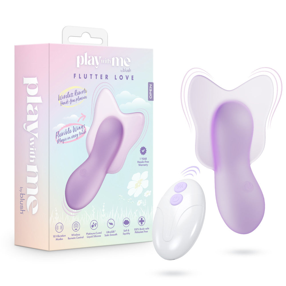 Blush Flutter Love Waterproof Silicone Vibrator in Purple | Nipple Play   BlushVibe.com