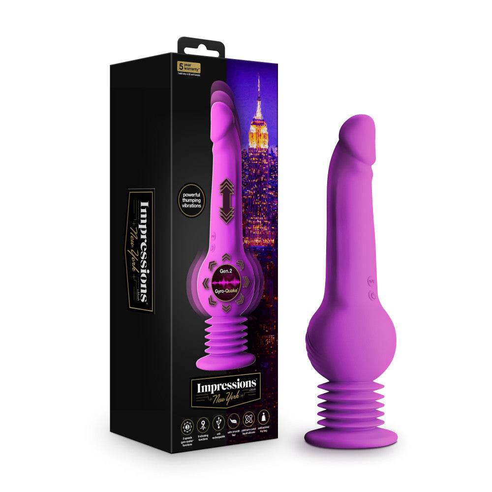 Blush Impressions New York Gyro-Quake™ 9.75 Inch Vibrating & Thumping G  Spot Dildo – BlushVibe.com