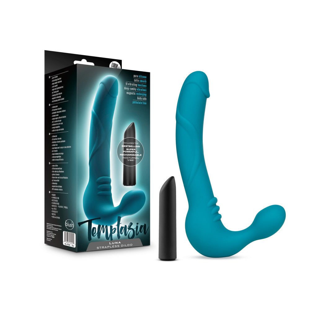 Temptasia Luna Strapless Silicone Dildo Teal | Shop Dildos Online at Best  Prices – BlushVibe.com