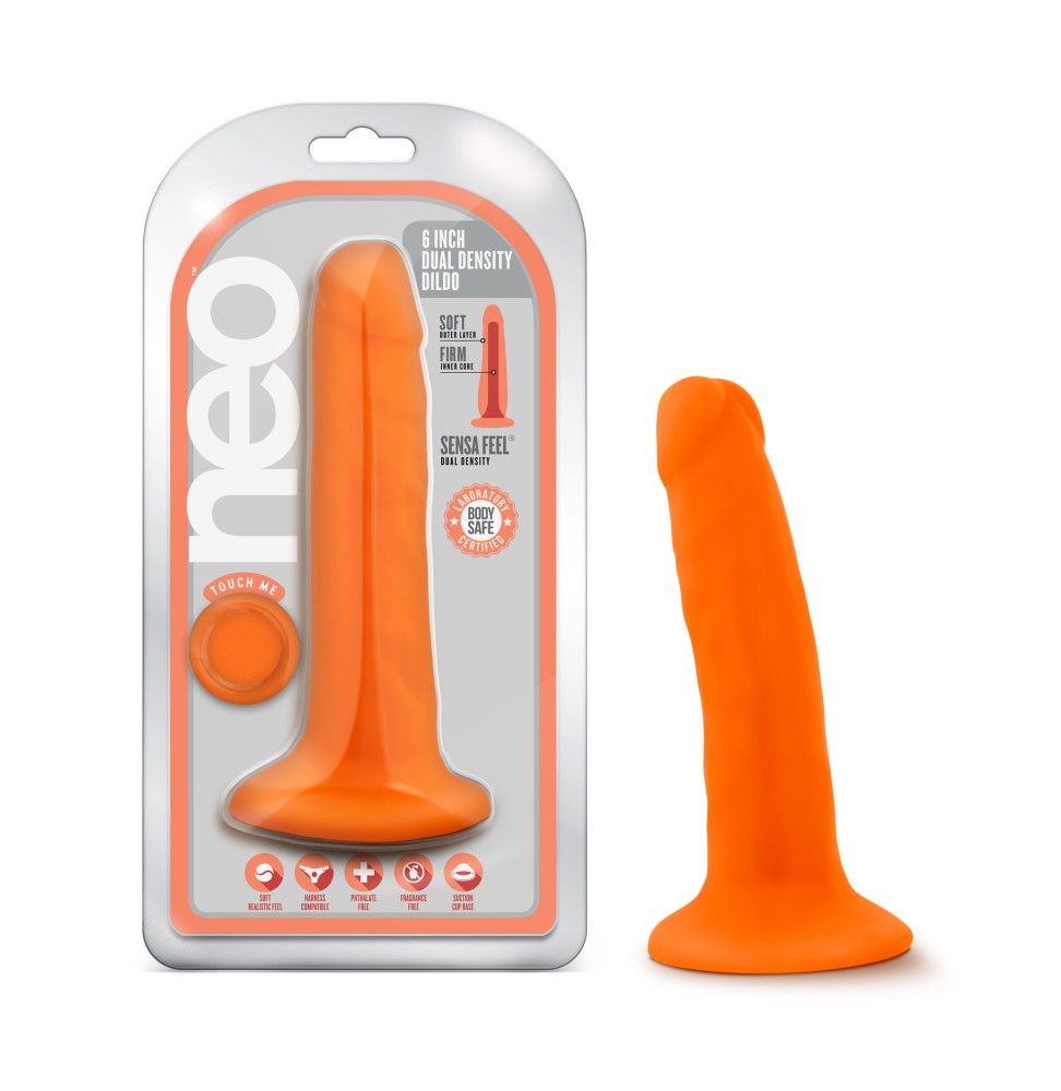 Blush Neo Realistic Neon Orange 6-Inch Long Dildo With Suction Cup Base BlushVibe.com Blush Neo Realistic Neon Orange 6-Inch Long Dildo With Suction Cup Base BlushVibe.com