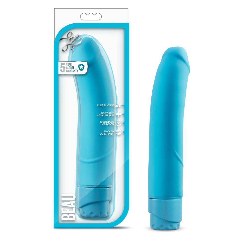 Luxe By Blush® | Beau G-Spot Blue 8.5-Inch Long Vibrating Dildo