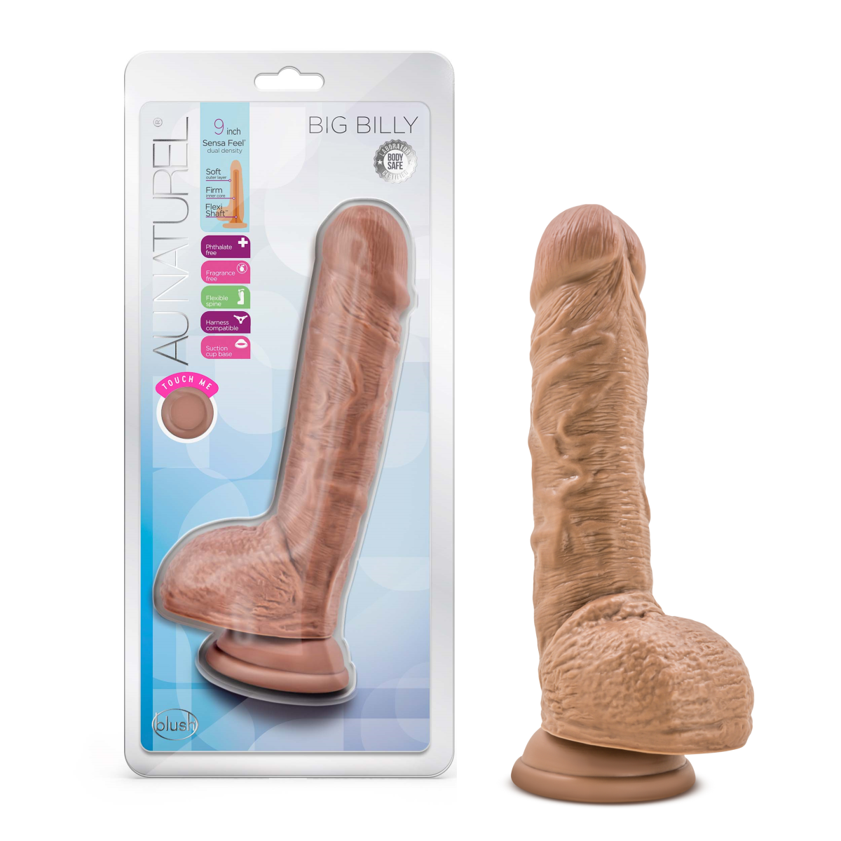 Blush Au Naturel Big Billy Realistic Mocha 9-Inch Long Dildo With Balls  & Suction Cup Base – BlushVibe.com