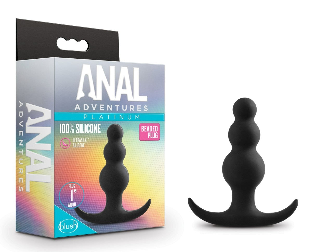 Blush Anal Adventures Platinum Black 3-Inch Anal Beads BlushVibe.com Blush Anal Adventures Platinum Black 3-Inch Anal Beads BlushVibe.com