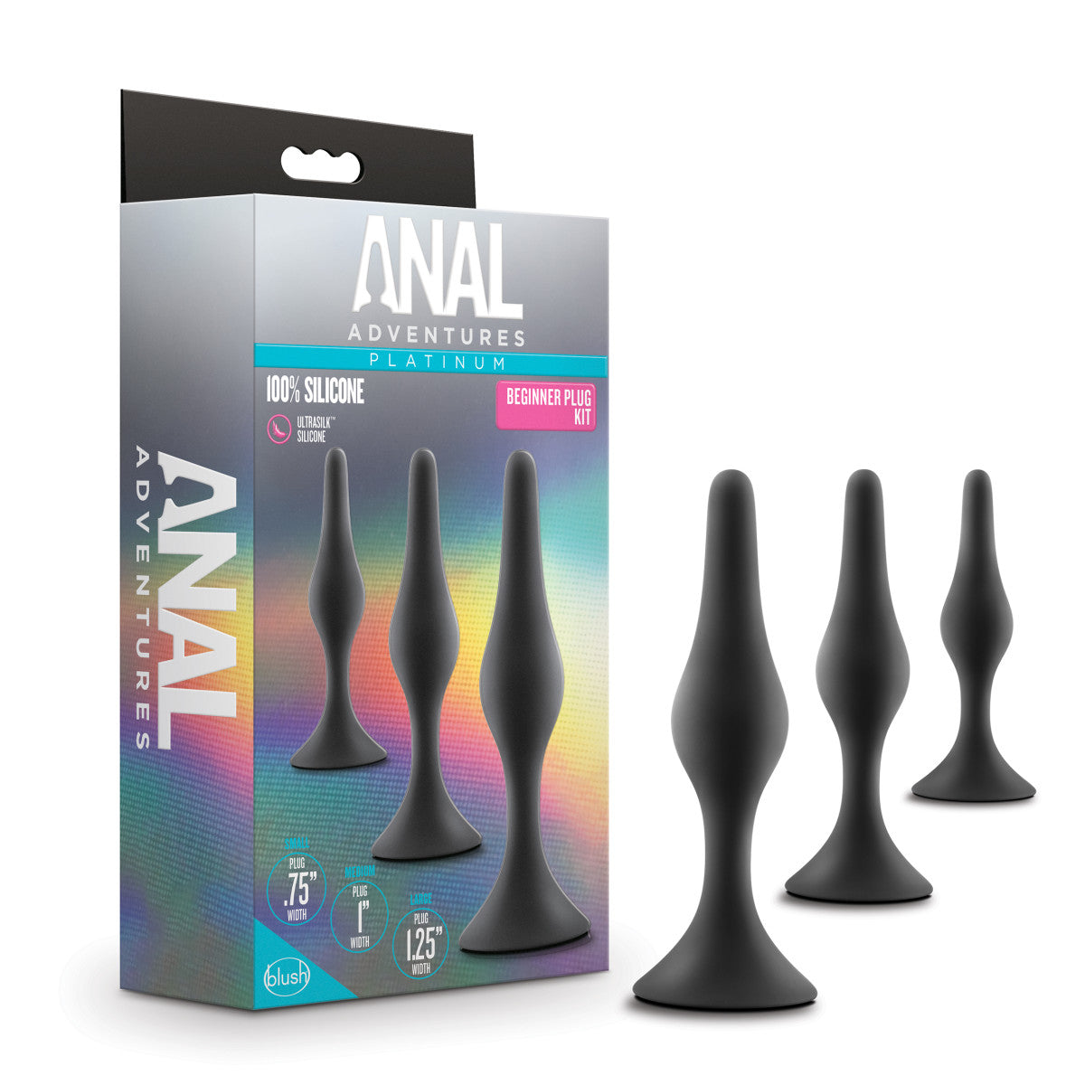 Anal Adventures Platinum By Blush® | Beginner Kit Black Anal Plug