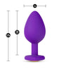 Temptasia Bling Medium purple smooth silicone butt plug