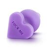 Play With Me Naughtier Candy Heart Fuck Me Purple Butt Plug With a Tapered Tip