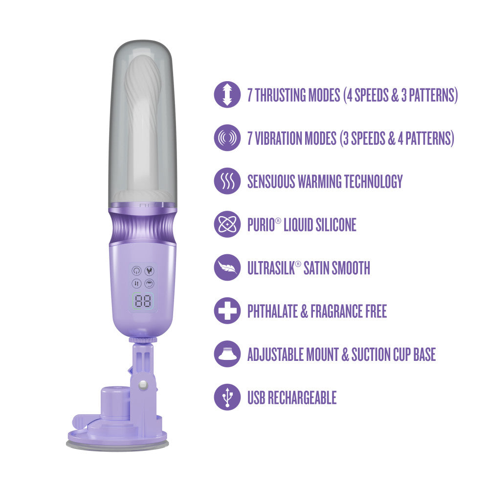 Blush Violet Vixen | Thrusting Vibrating G-Spot Dildo Warming Purple BlushVibe.com Blush Violet Vixen | Thrusting Vibrating G-Spot Dildo Warming Purple BlushVibe.com