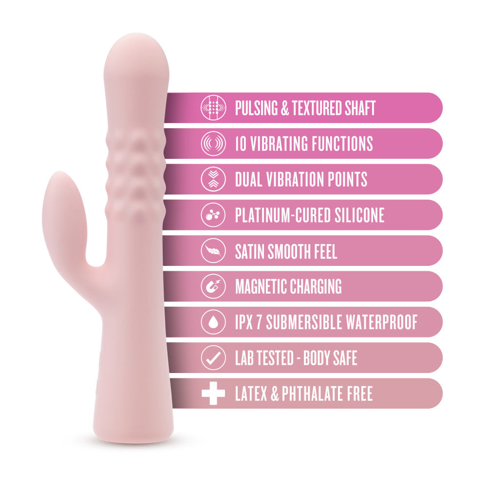 Blush | Jaymie | 9.25" Dual Rabbit Vibrator In Pink | Blush Online Store BlushVibe.com Blush | Jaymie | 9.25" Dual Rabbit Vibrator In Pink | Blush Online Store BlushVibe.com