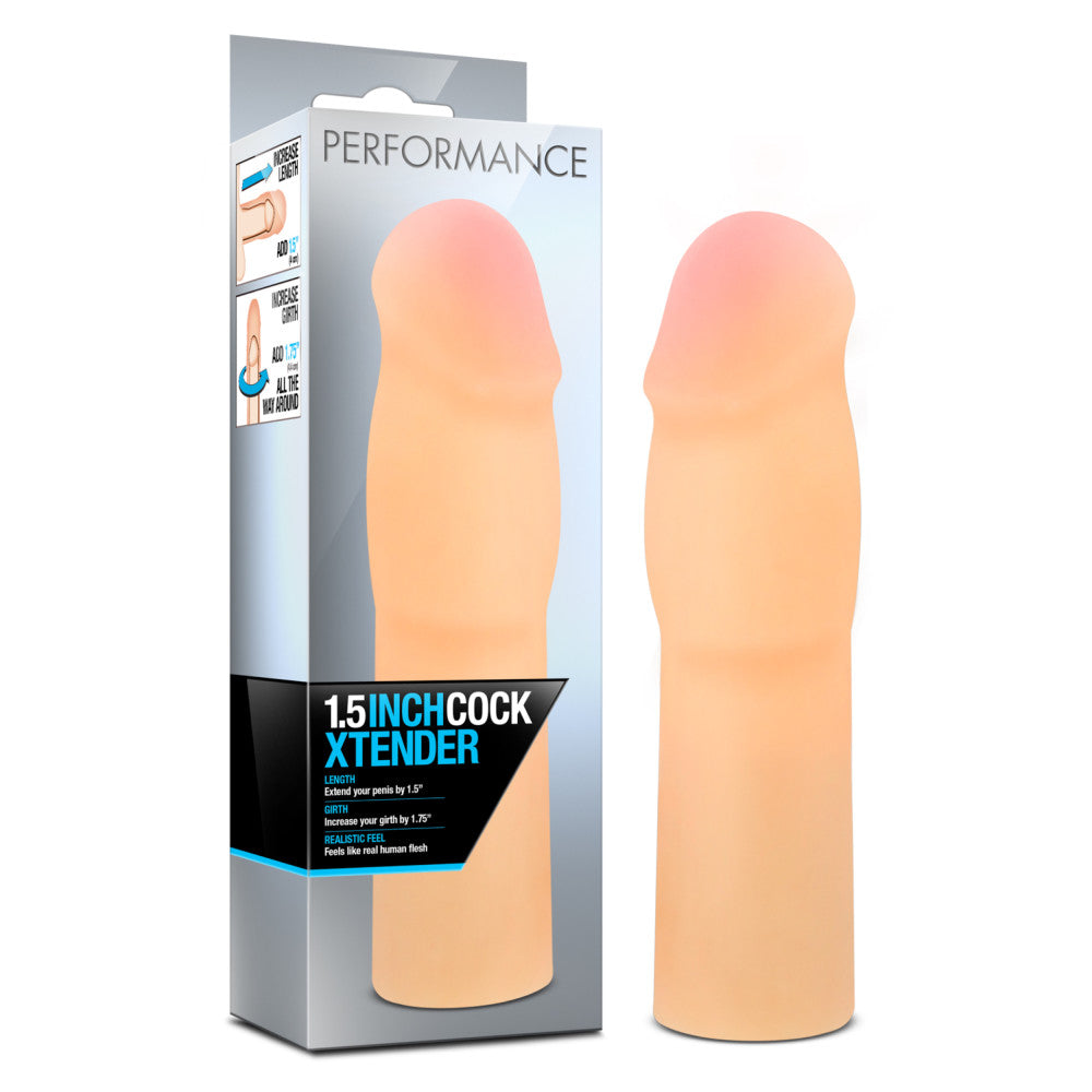 Performance® | Beige Cock Xtender: 1.5-Inch Penis Extender - Made with Ultra Soft X5® Plus & Sensa Feel® Realistic Technology