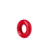 Set of two red stretchy cock rings. Completely round and smooth. Both rings are the same size. Additional images show alternate angles.