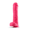 Neo Elite 11 Inch Silicone Dual Density Cock With Balls Neon Pink