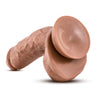 Mocha skin tone realistic dildo. Featuring a realistic head, veins along the straight shaft, and realistic balls. Suction cup base. Additional images show alternate angles.