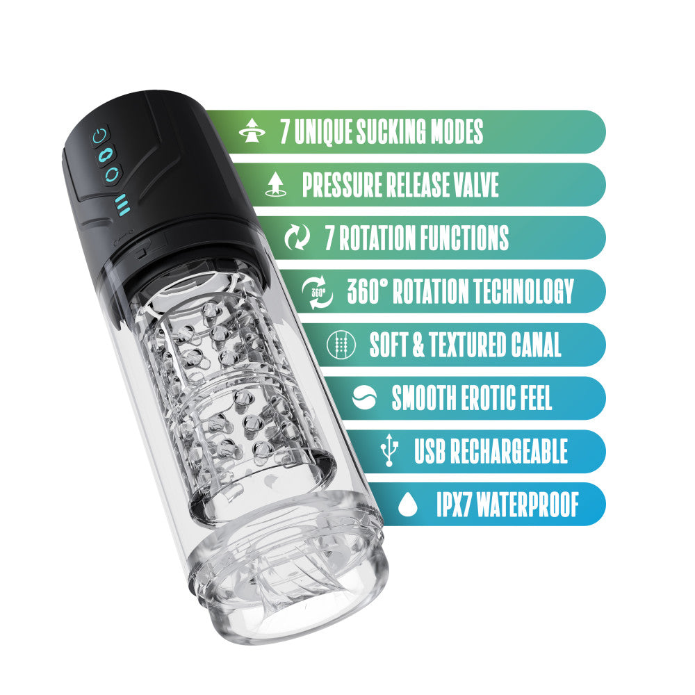 M For Men By Blush | Whirlwind Pro Rotating & Sucking Automatic Male Masturbator With Auto Suction Technology Black BlushVibe.com M For Men By Blush | Whirlwind Pro Rotating & Sucking Automatic Male Masturbator With Auto Suction Technology Black BlushVibe.com