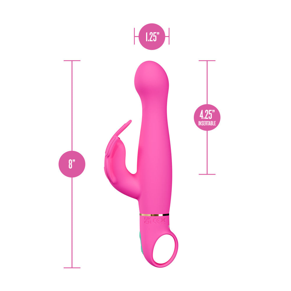 Aria | 8 Inch Silicone Clitoral G-Spot Dual Stimulation Vibrator In Pink BlushVibe.com Aria | 8 Inch Silicone Clitoral G-Spot Dual Stimulation Vibrator In Pink BlushVibe.com