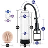 Pump system with advanced trigger pump, clear cylinder, and pressure release valve.Removable wired vibrating egg is strapped on to the outside of the cylinder. Additional images show alternate angles.
