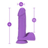 Neo Elite 8 Inch Silicone Dual Density Cock With Balls in Neon Purple