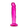 Translucent pink realistic dildo with a large bulbous head. Featuring skin folds under the head and very subtle veins on a straight shaft. Tapers to a slightly thinner diameter near the suction cup base.  Additional images show alternate angles.