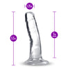 Shows clear realistic dildo without balls standing. Other photos show alternate angles. 
