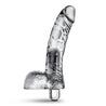 Clear realistic vibrating dildo. With a subtle tapered head, curved shaft and veins and balls. Removable bullet with simple one-button operation.  Additional images show alternate angles.