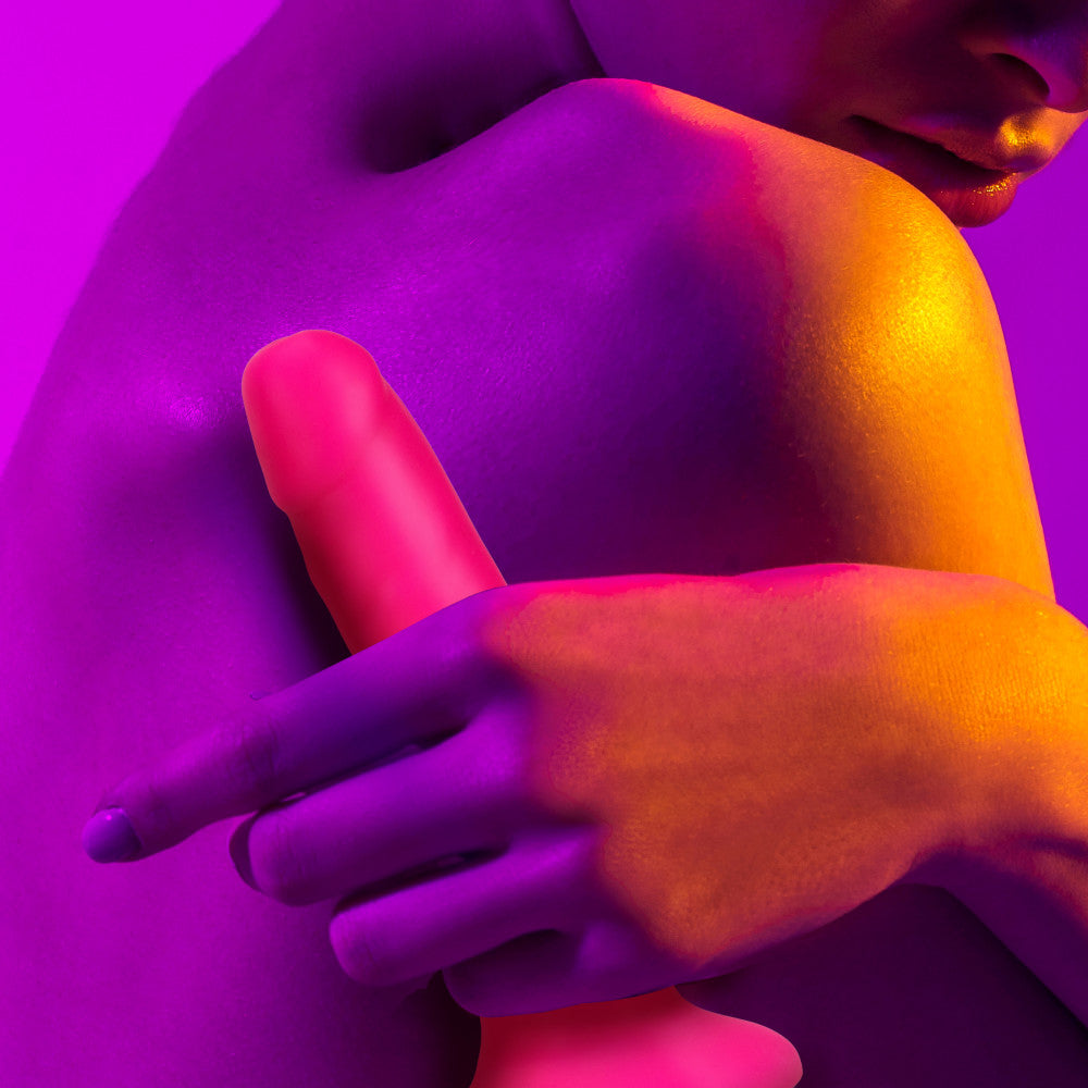 Neo Elite 6 Inch Silicone Dual Density Cock in Neon Pink