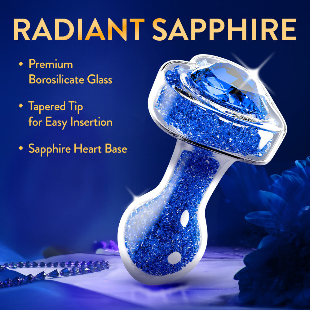 Oh My Gem | Prestige Glass Anal Plug With Sapphire Heart-Shaped Base BlushVibe.com Oh My Gem | Prestige Glass Anal Plug With Sapphire Heart-Shaped Base BlushVibe.com
