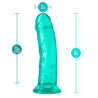 Soft realistic feel suction cup base B yours plus dildos Roar N” Ride in teal