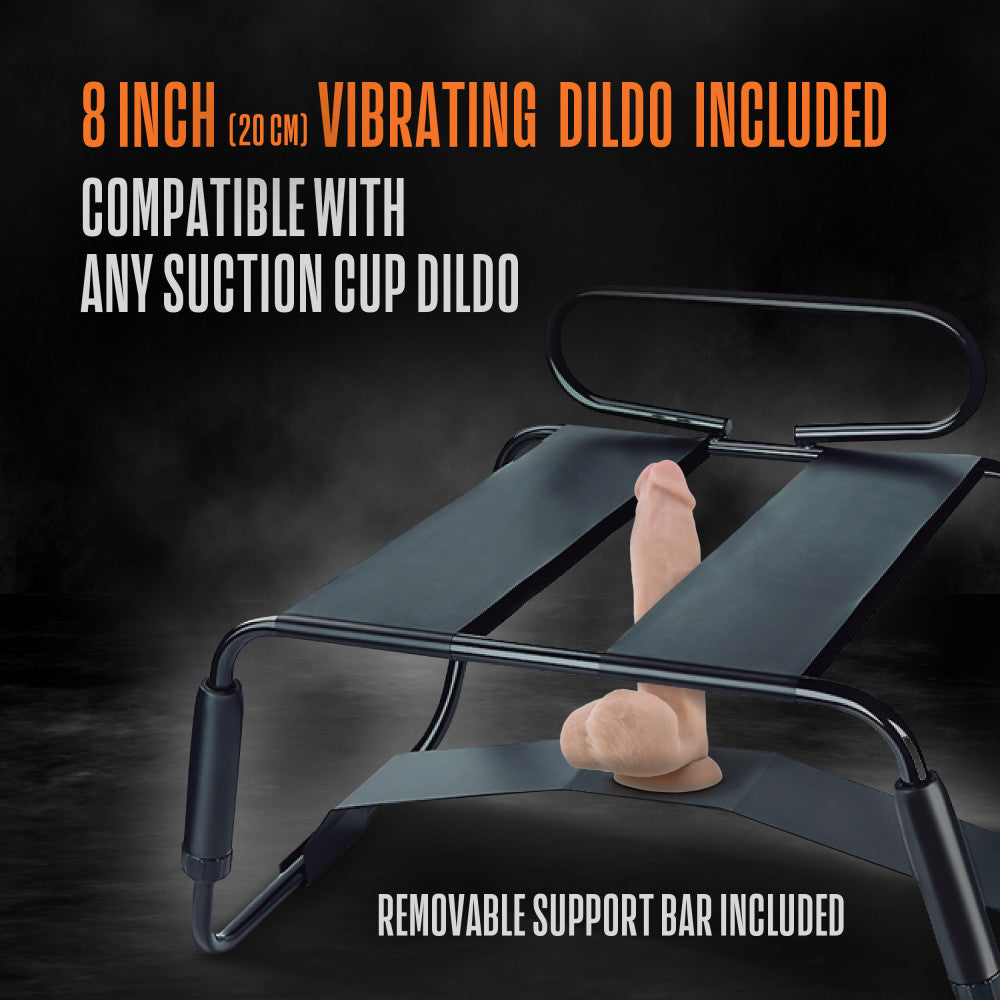 Temptasia Surrender Sex Chair in Black - Unlimited Sex Positions With Strong Brackets & 4 Anti-Skid Pads - BDSM & Bondage Equipment