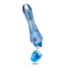 Blue vibrator. Petite size, gentle curves, variable intensities controlled by twist dial.  Additional images show alternate angles.